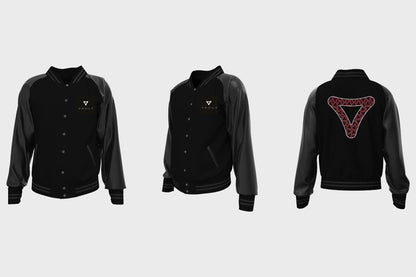 Black Vault Club Jacket, back view showing the Vault detailing